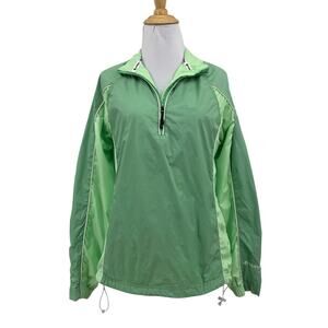Sunice Jacket Womens M Medium Green Weather Quarter Zip Nylon Windbreaker *LOGO